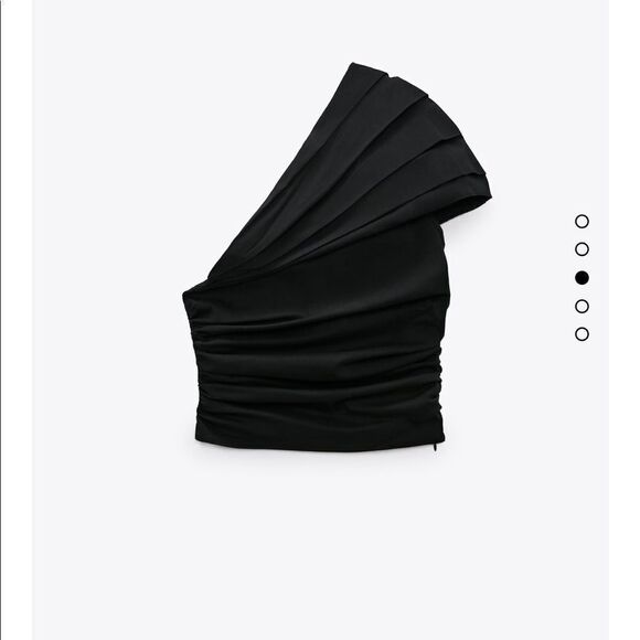 Zara asymmetric statement sleeve draped top - Picture 3 of 5